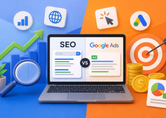 SEO vs Google Ads infographic