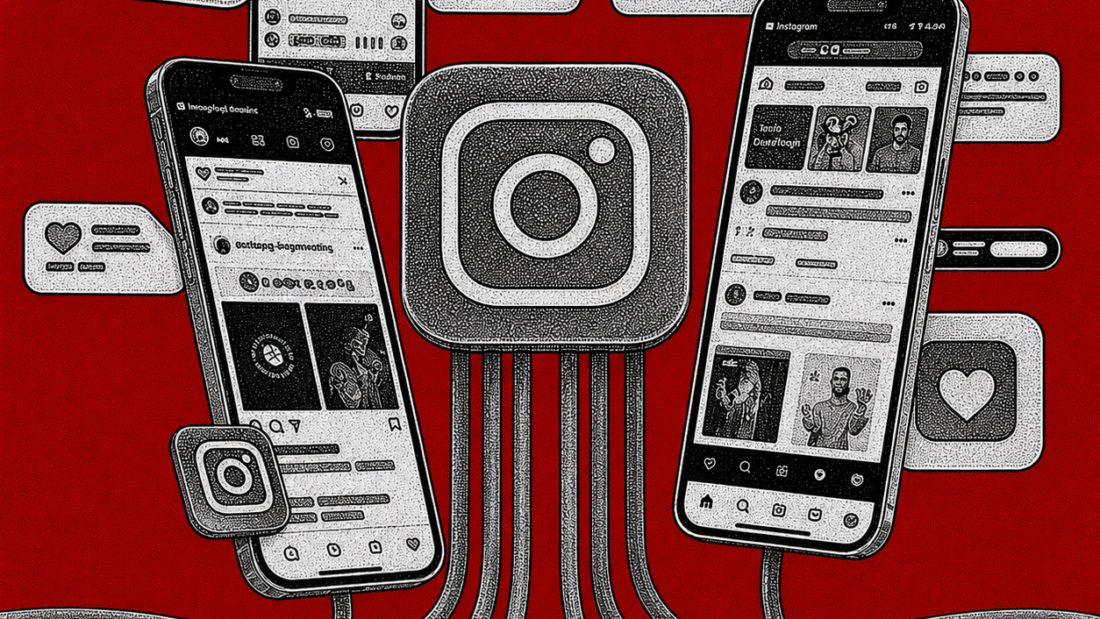 Instagram social search and digital marketing on a smartphone