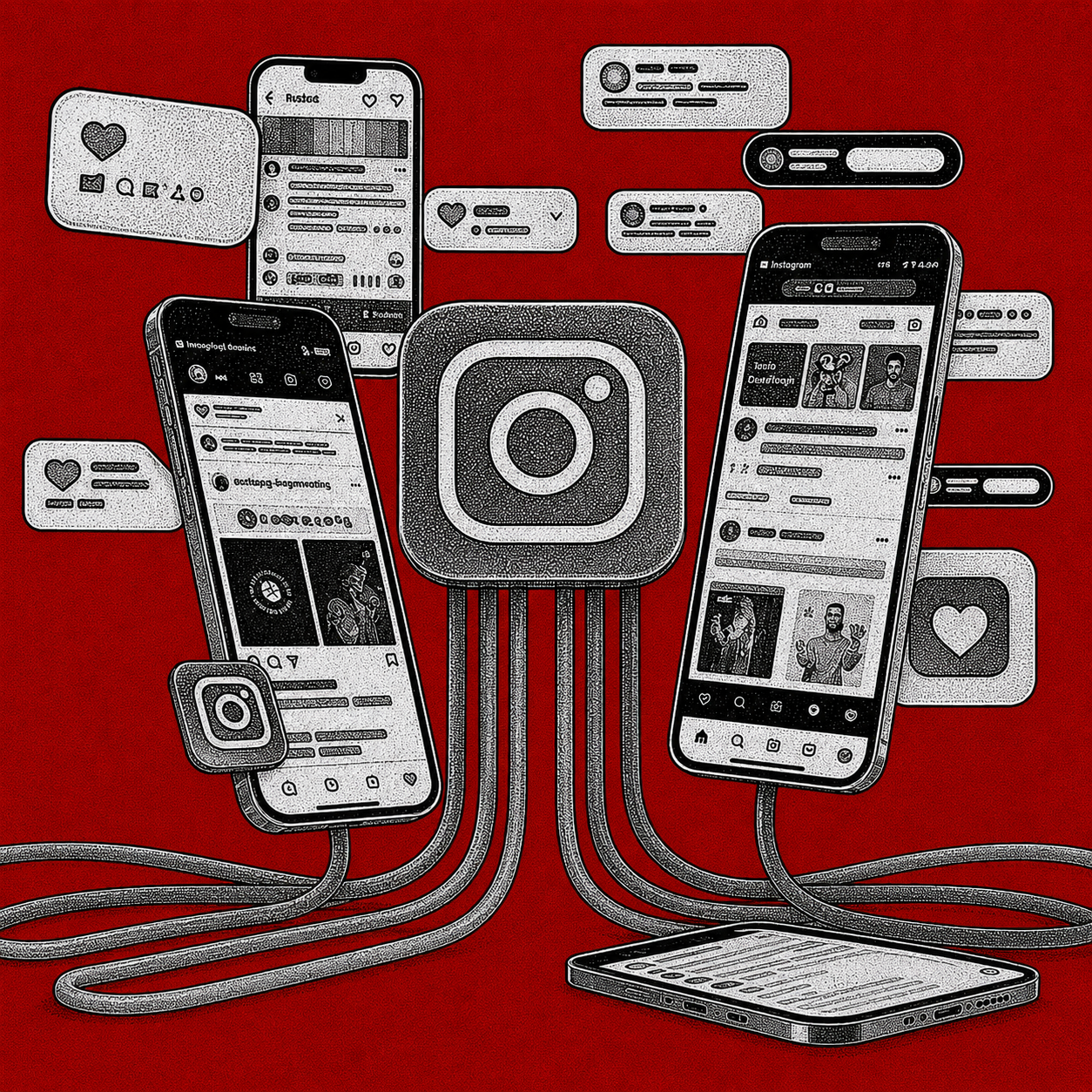 Instagram social search and digital marketing on a smartphone