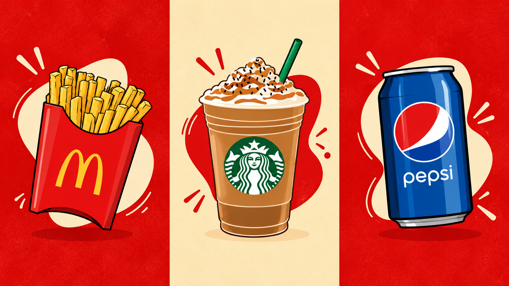 McDonald's, Starbucks and Pepsi using the same social media trend to promote their brands